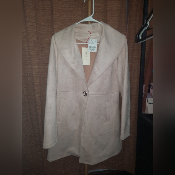 Solitaire Jackets & Blazers - Solitaire Ivory Women's Trench Coat
